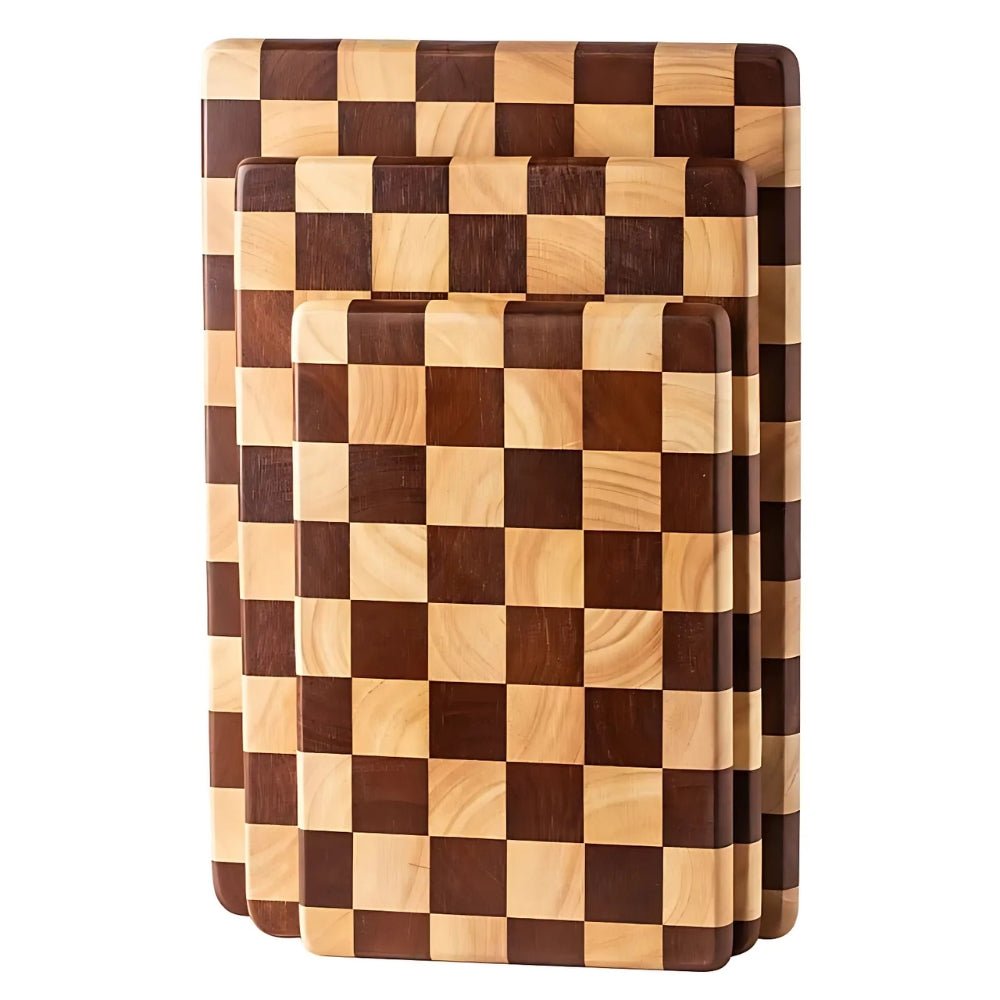 Acacia Wood Cutting Board with Checker Pattern