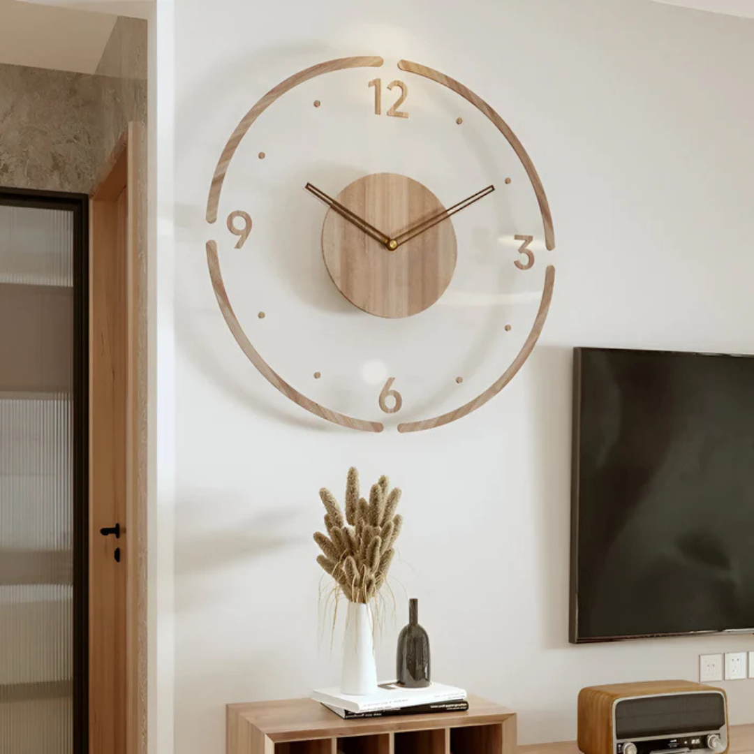 Acrylic Wood Wall Clock with Minimalist Design