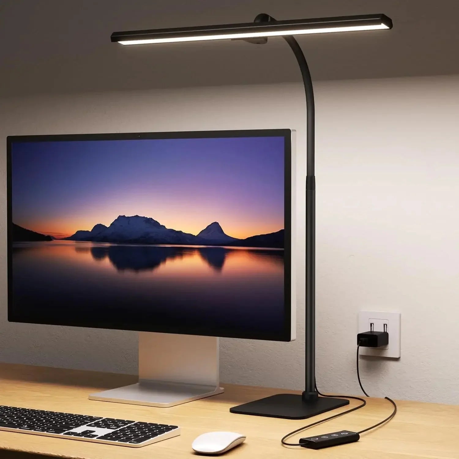 Adjustable Desk Lamp with Gooseneck and Dimmer