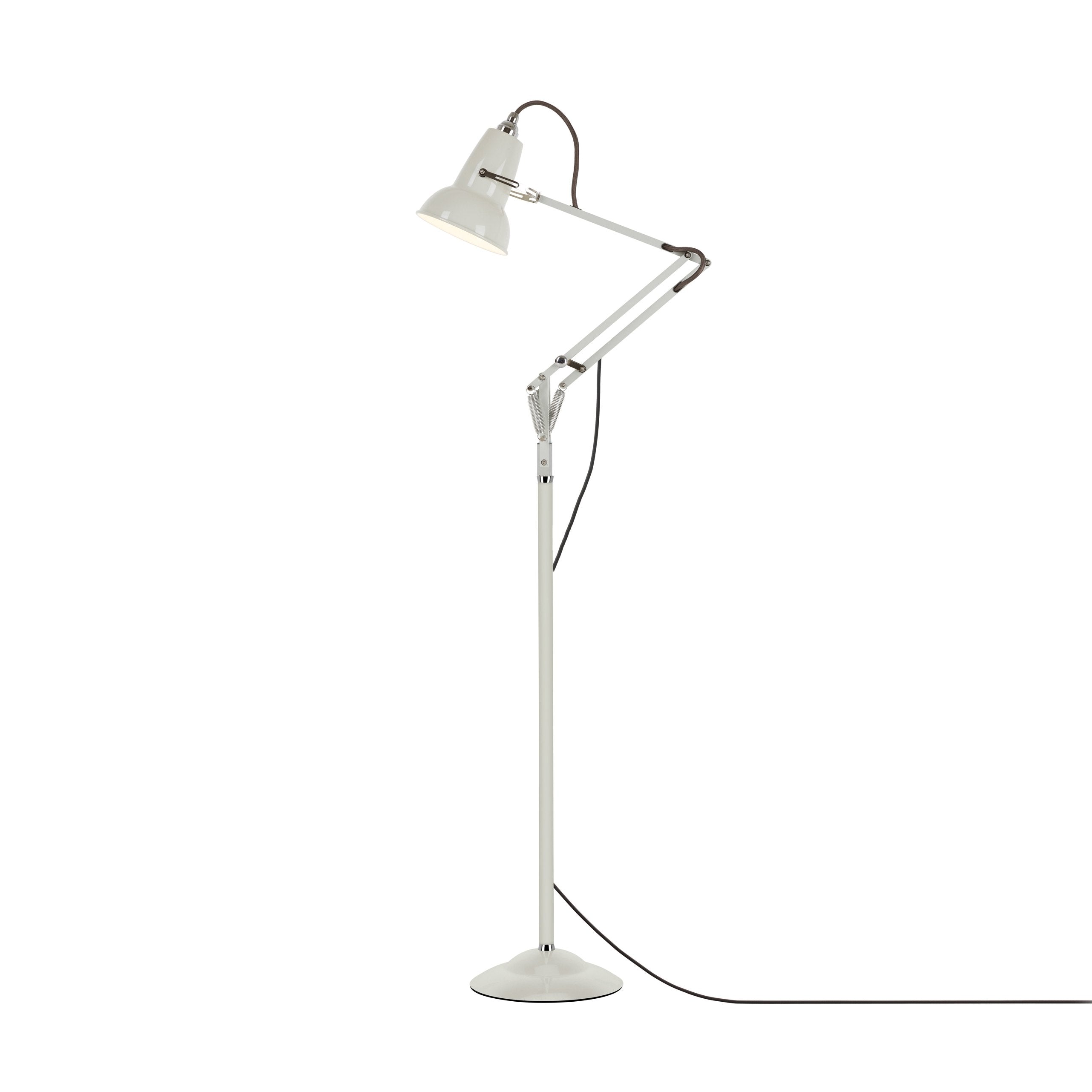 Adjustable Industrial Floor Lamp with Swing Arm for Task Lighting