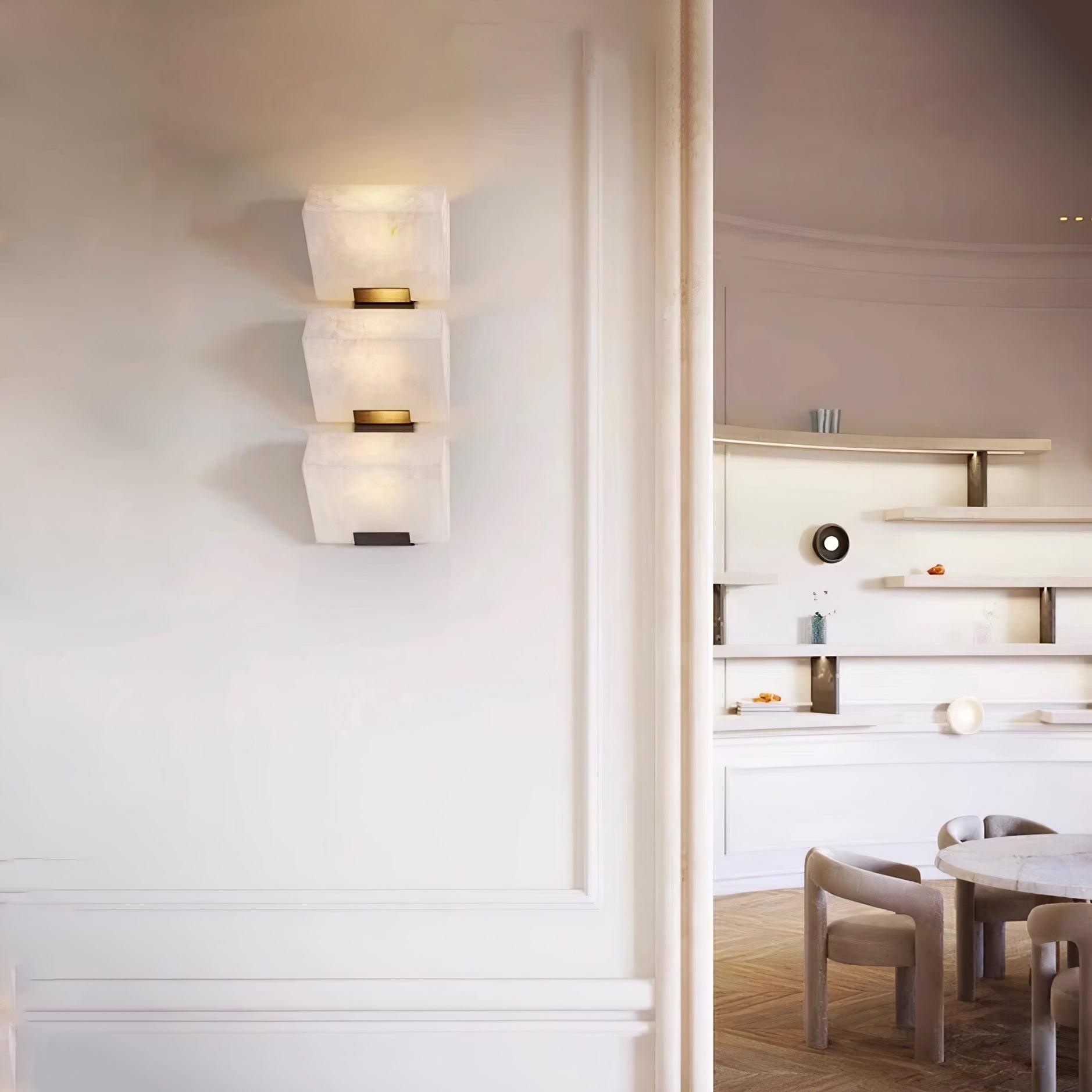 Alabaster Cube Wall Sconce