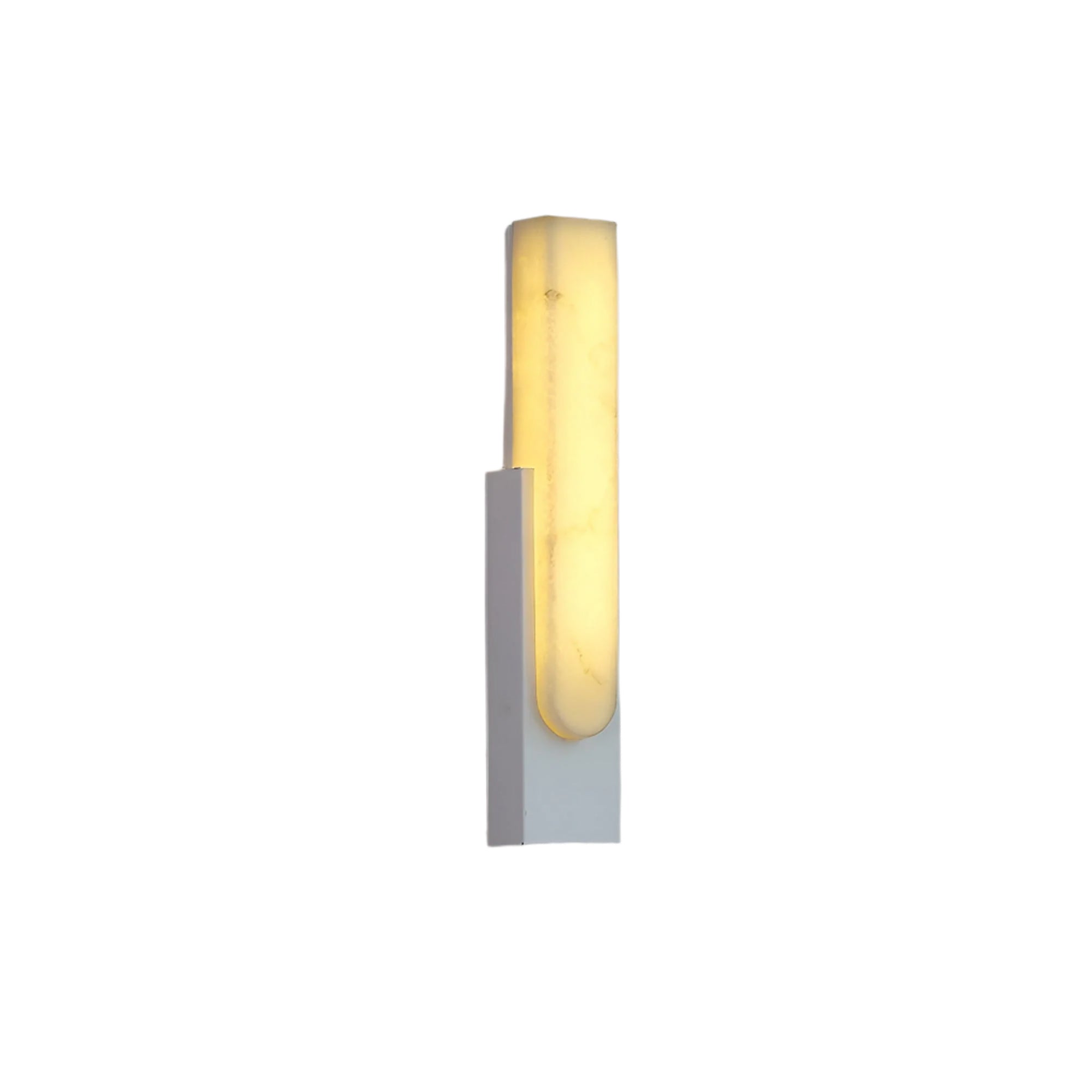 Alabaster Wall Light with Modern Brass Frame