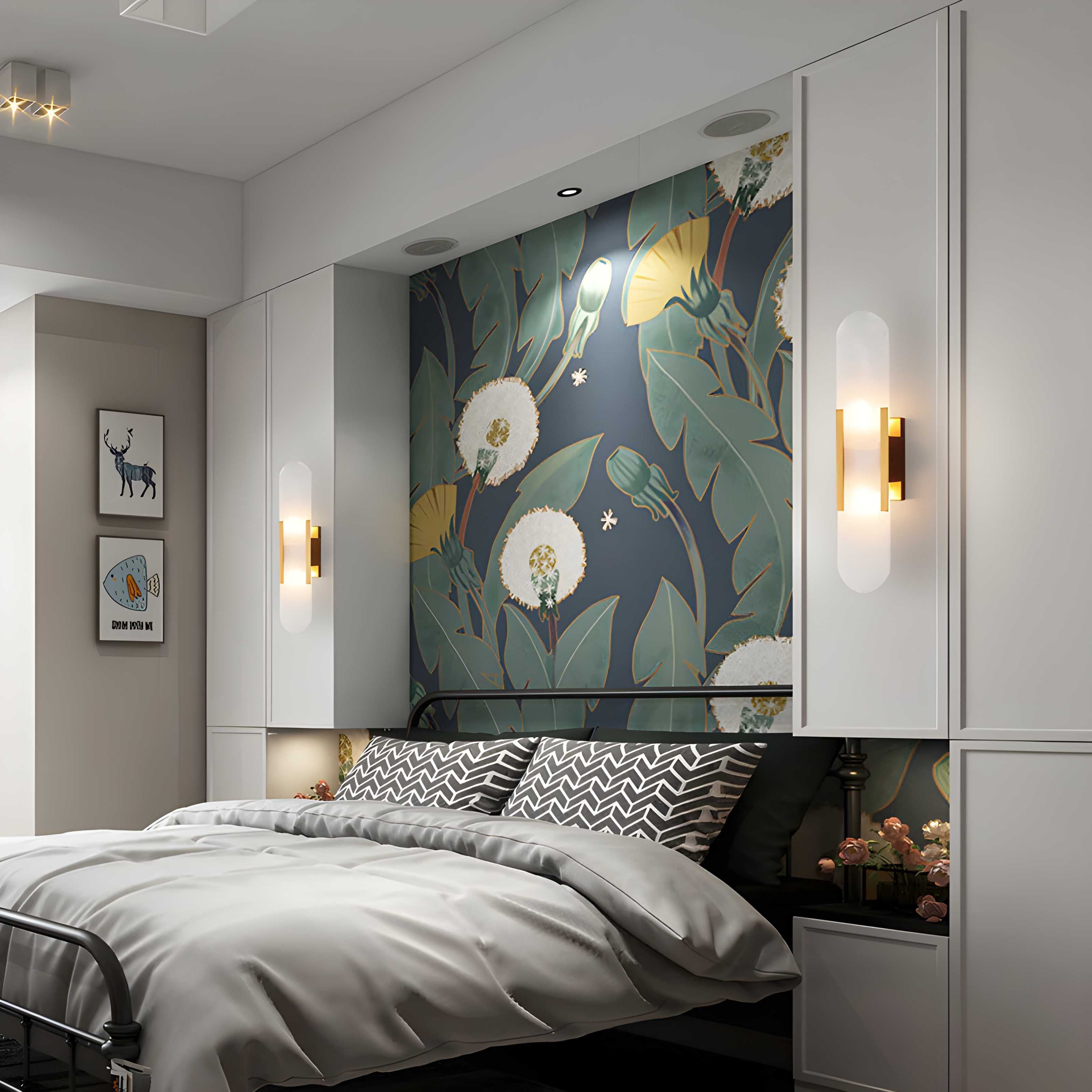 Alabaster Wall Light with Modern Vertical Design