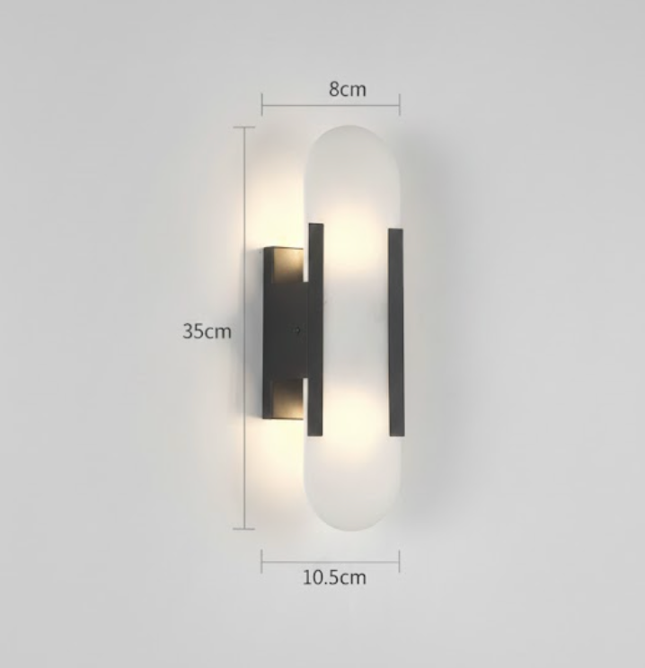 Alabaster Wall Light with Modern Vertical Design