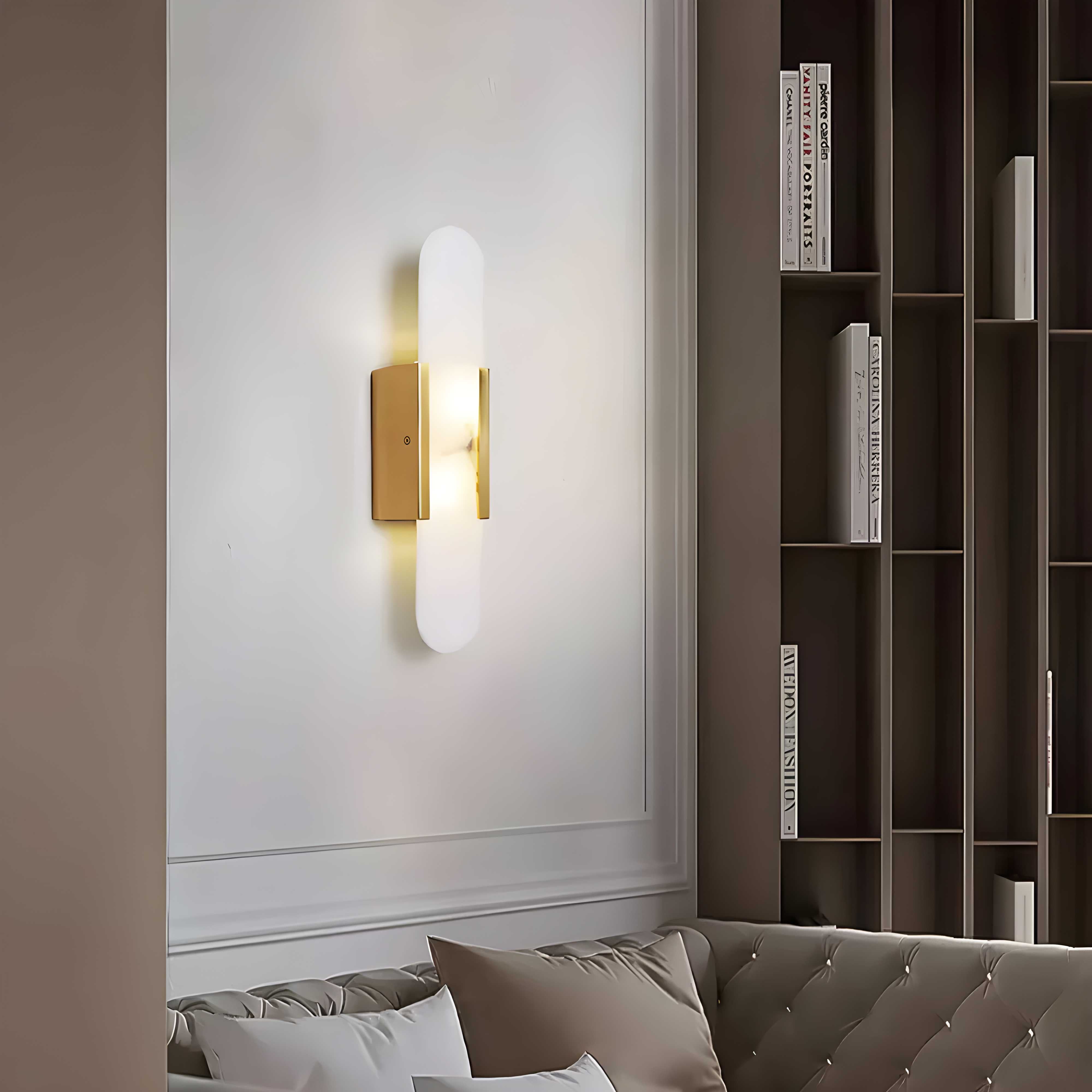 Alabaster Wall Light with Modern Vertical Design