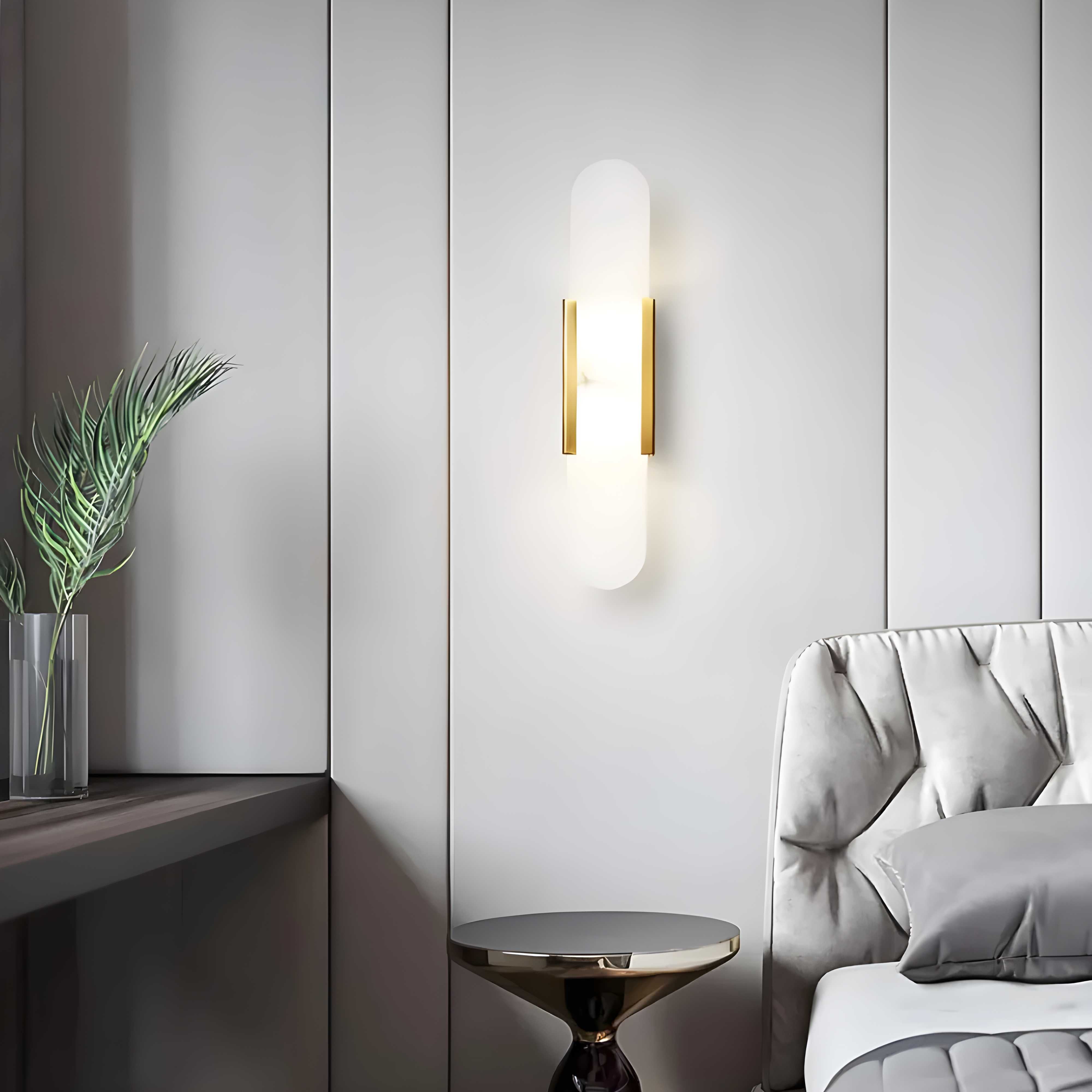 Alabaster Wall Light with Modern Vertical Design