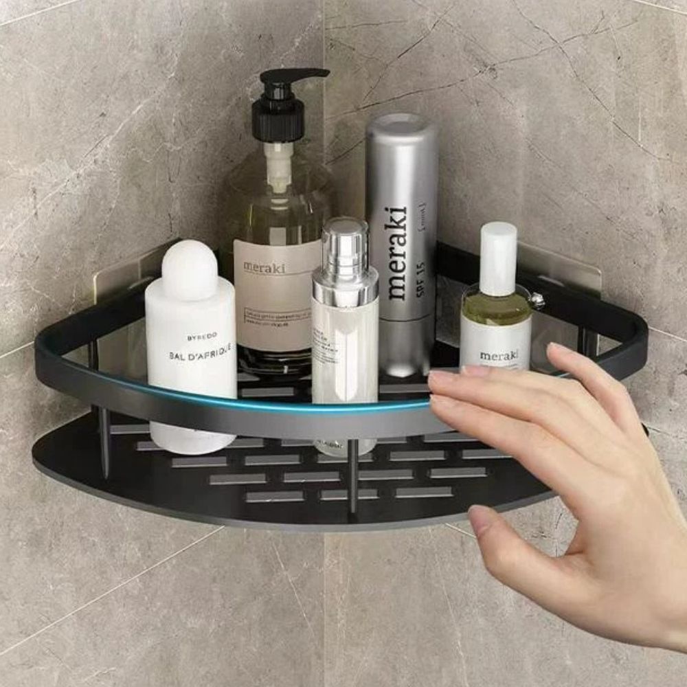 Aluminum Shower Bathroom Accessories Caddy with Corner Storage Design