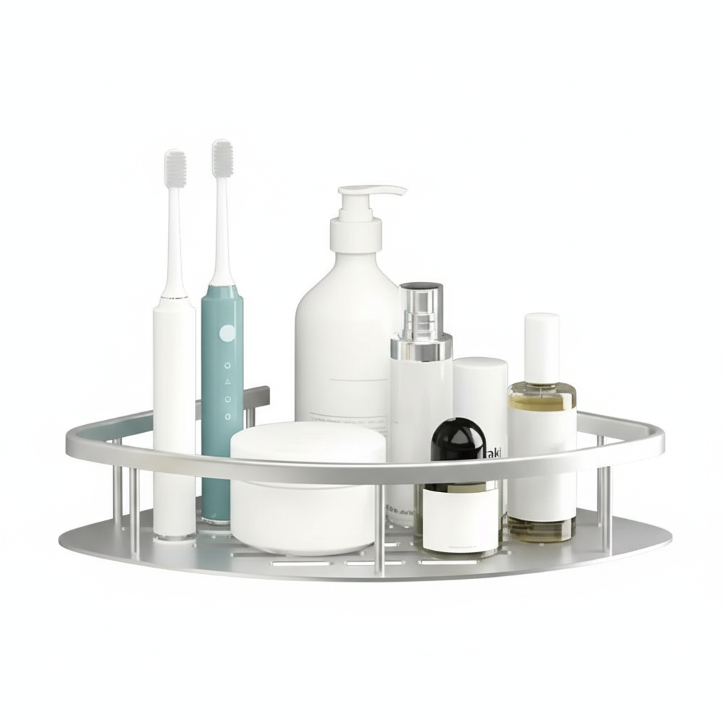 Aluminum Shower Bathroom Accessories Caddy with Corner Storage Design