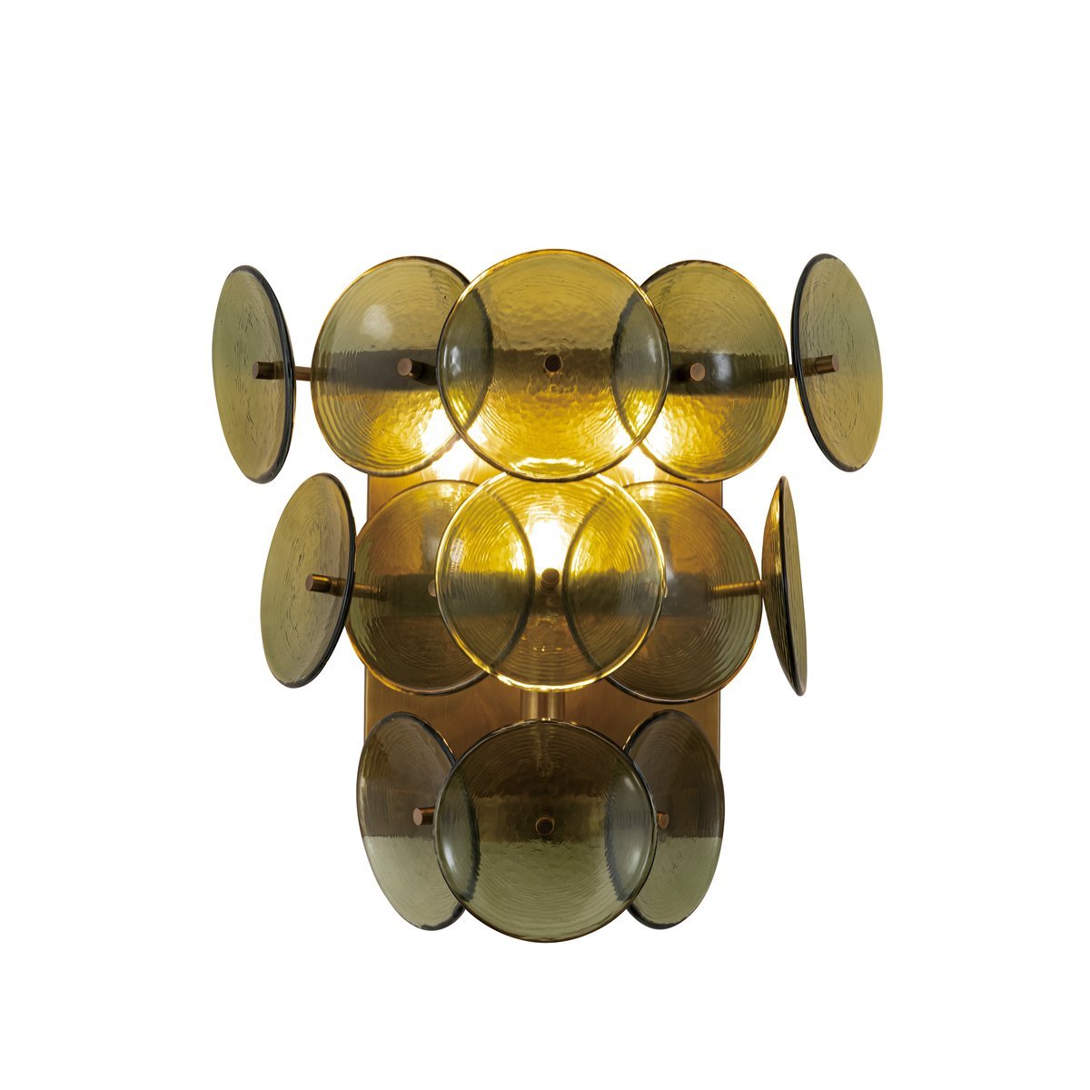 Amber Glass Disc Wall Sconce