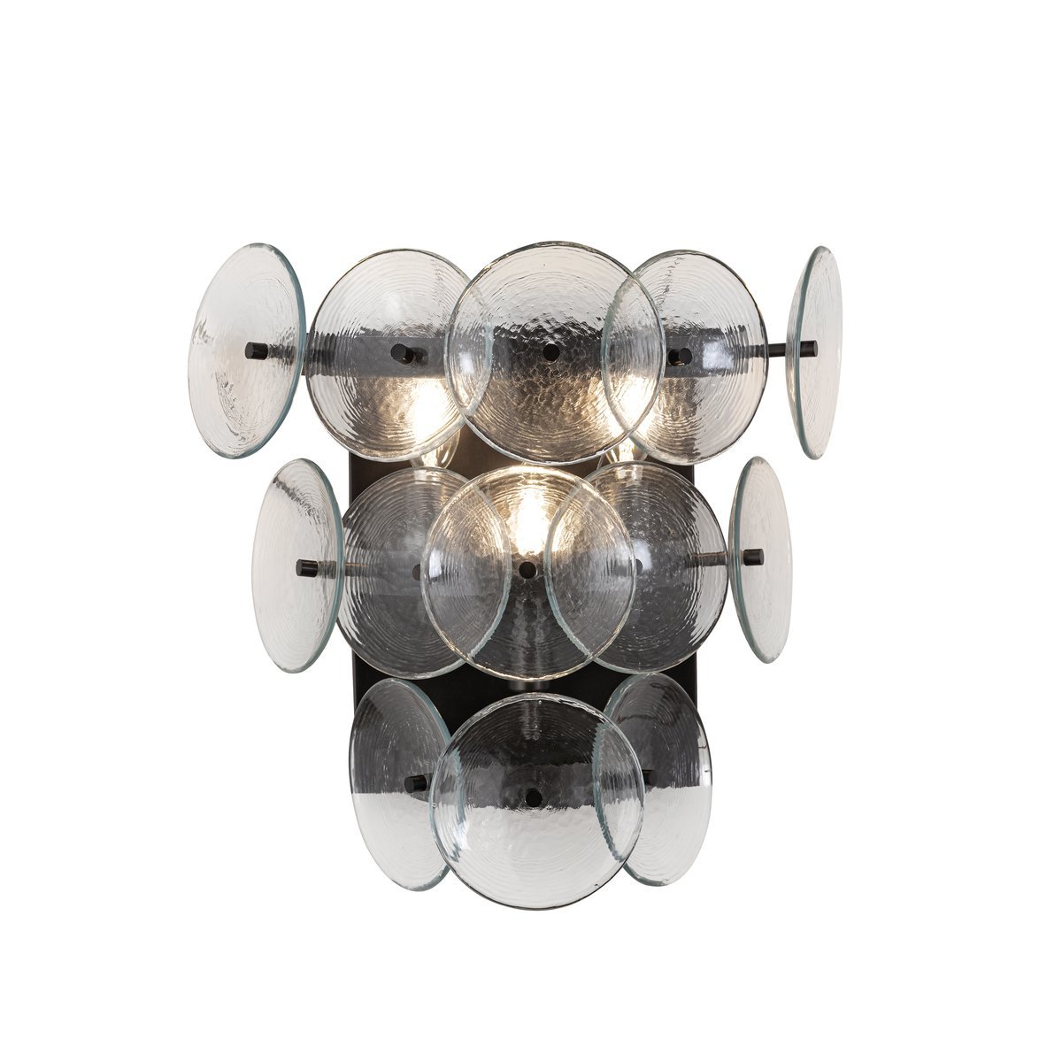 Amber Glass Disc Wall Sconce