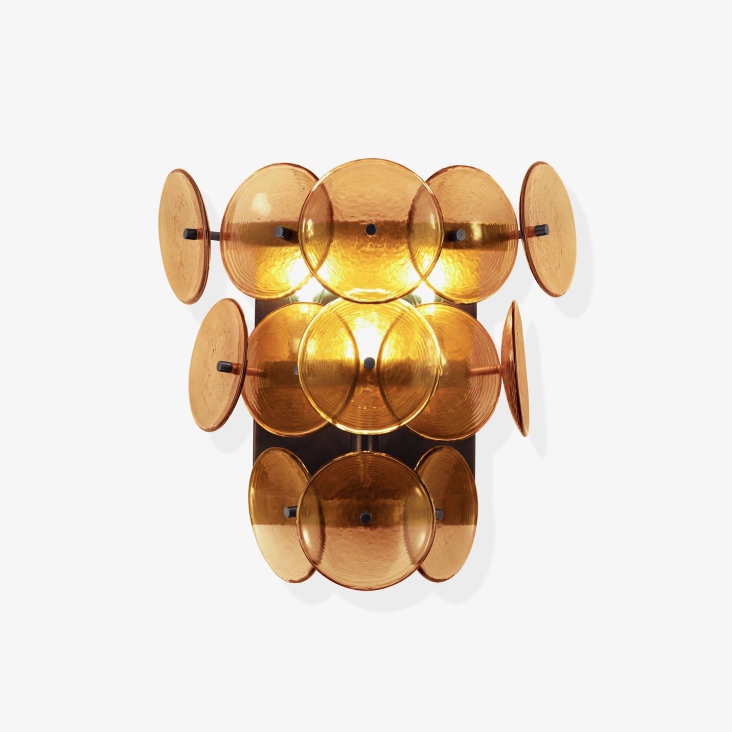 Amber Glass Disc Wall Sconce
