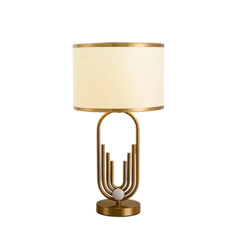 Artistic Gold Desk Lamp with Fabric Shade