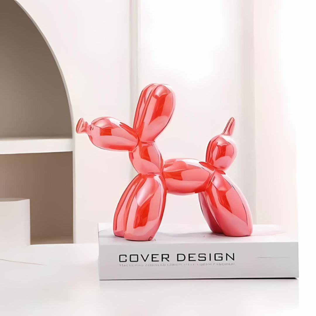 Balloon Dog Sculpture with Glossy Modern Finish