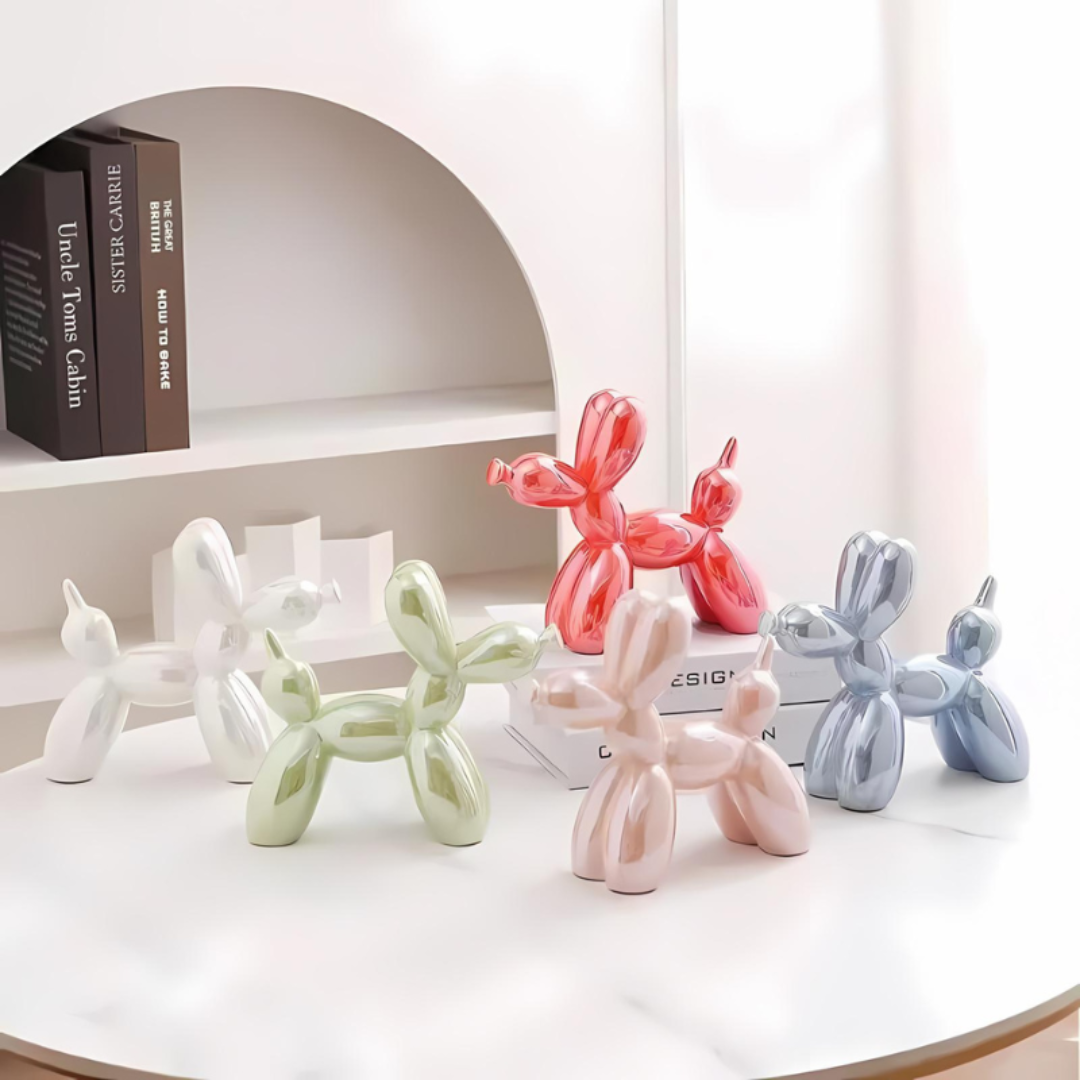 Balloon Dog Sculpture with Glossy Modern Finish