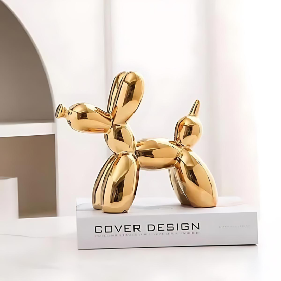 Balloon Dog Sculpture with Glossy Modern Finish