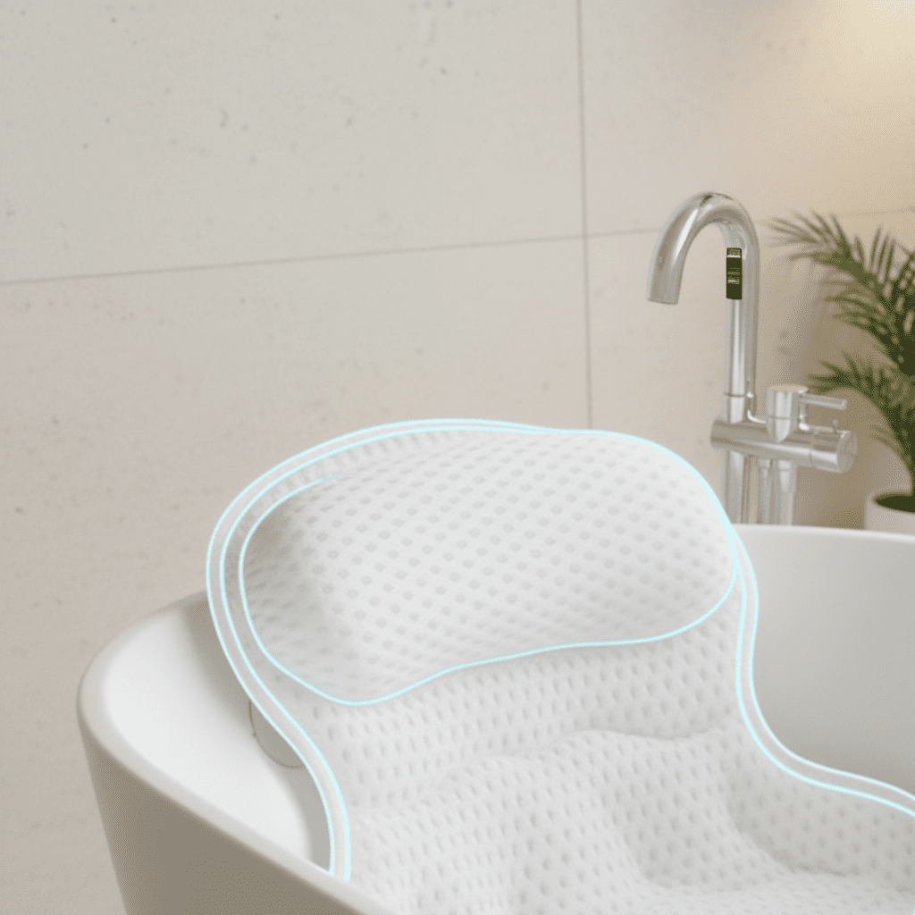 Bath Pillows with Neck and Back Support Design