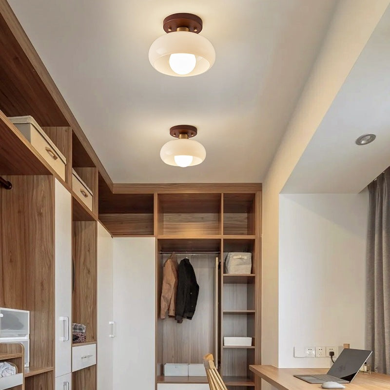 Bauhaus Glass Ceiling Light with Flush Mount Design