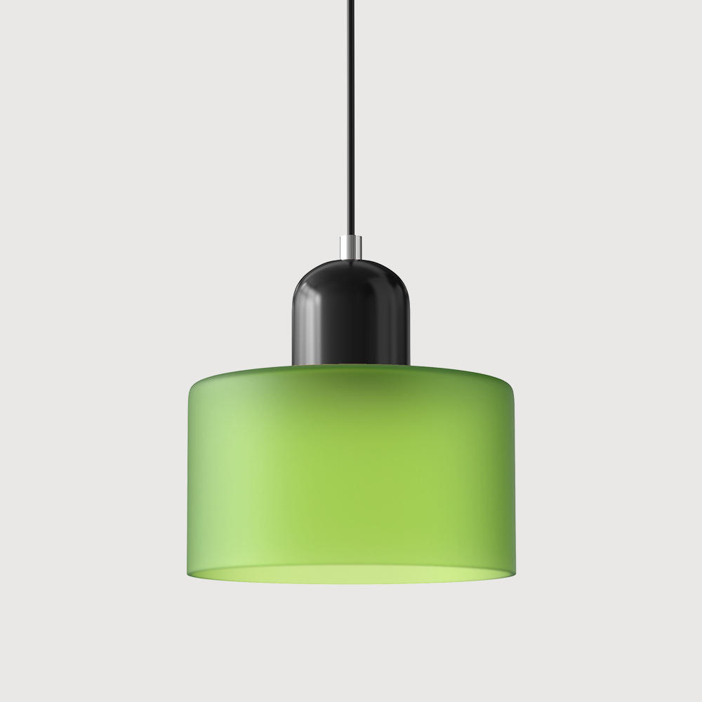 Bauhaus Glass Pendant Light with Colored Shade