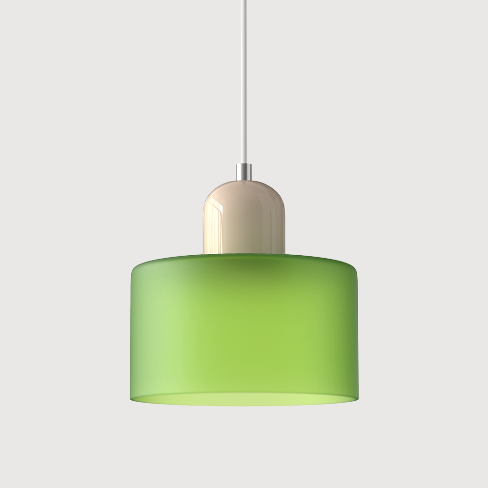 Bauhaus Glass Pendant Light with Colored Shade