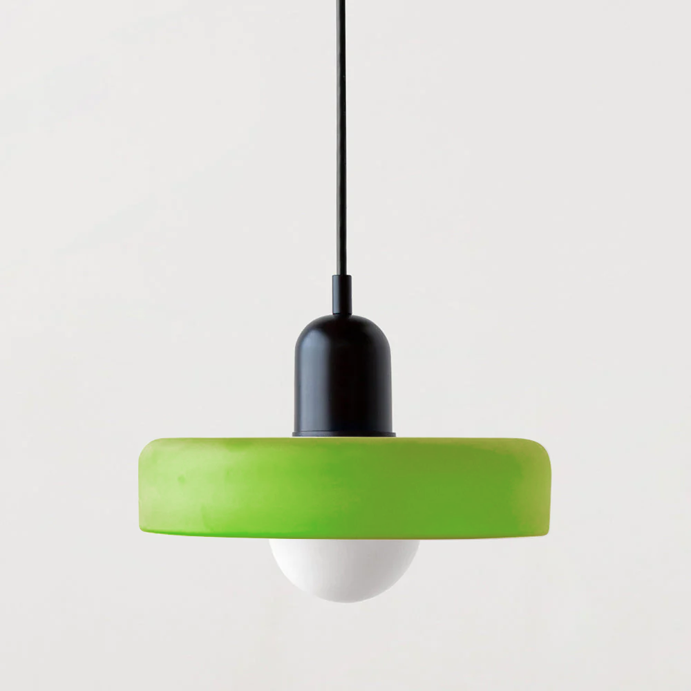 Bauhaus Glass Pendant Light with Ring Shade