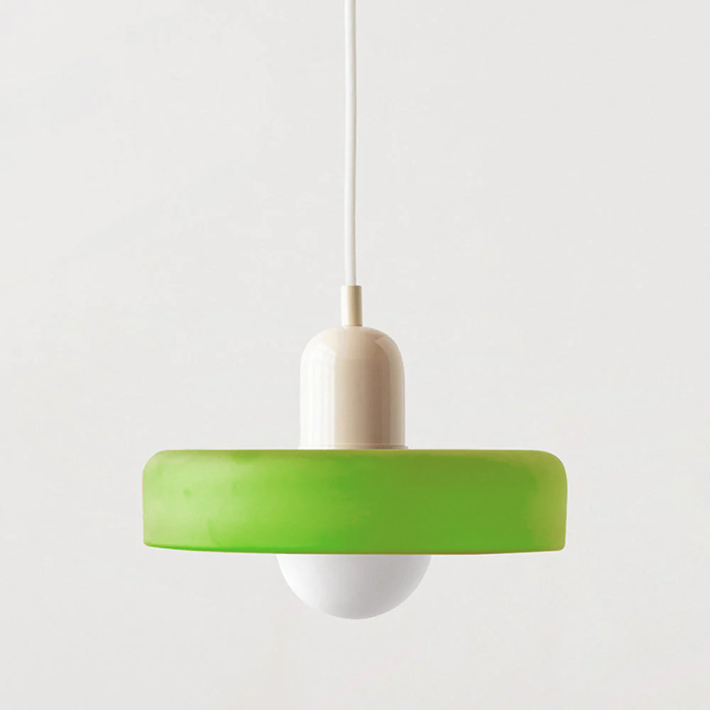 Bauhaus Glass Pendant Light with Ring Shade