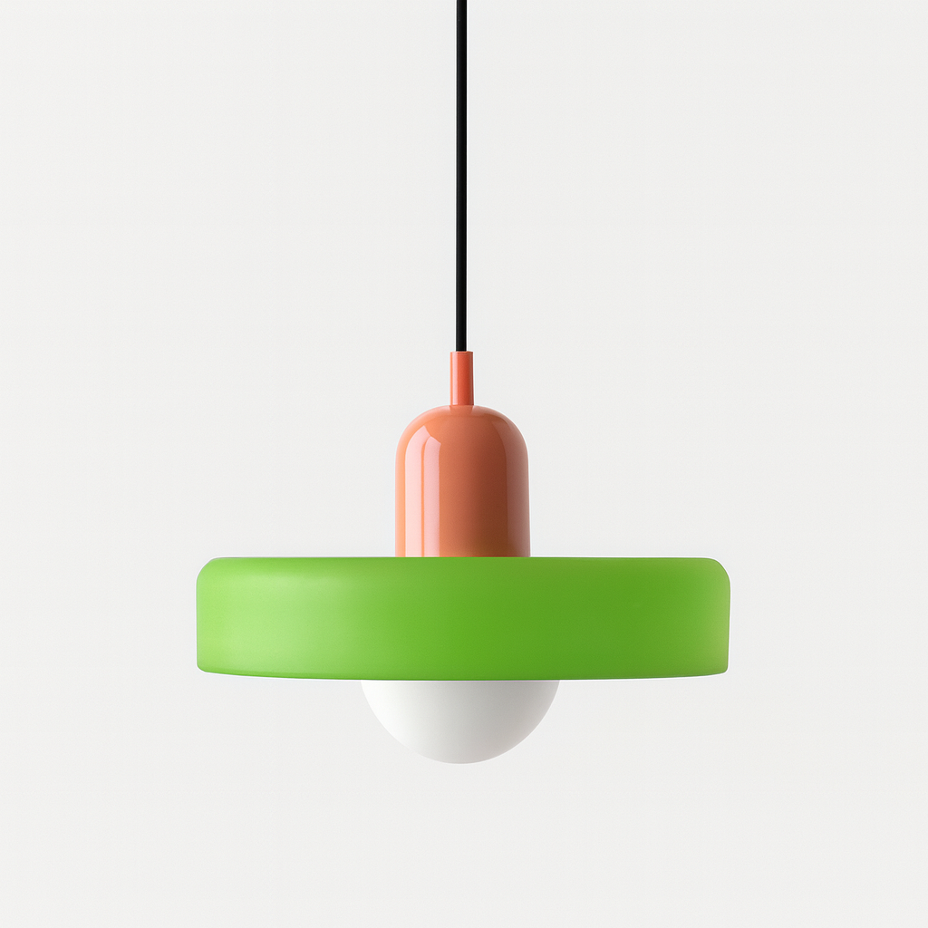 Bauhaus Glass Pendant Light with Ring Shade