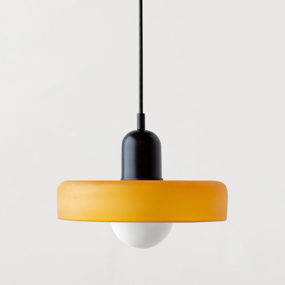 Bauhaus Glass Pendant Light with Ring Shade