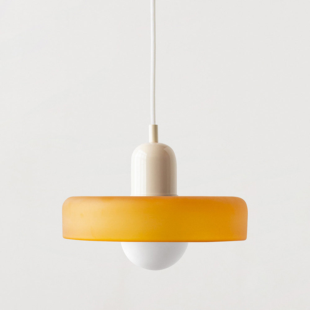 Bauhaus Glass Pendant Light with Ring Shade