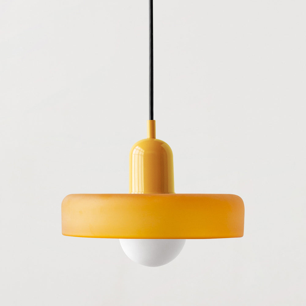 Bauhaus Glass Pendant Light with Ring Shade