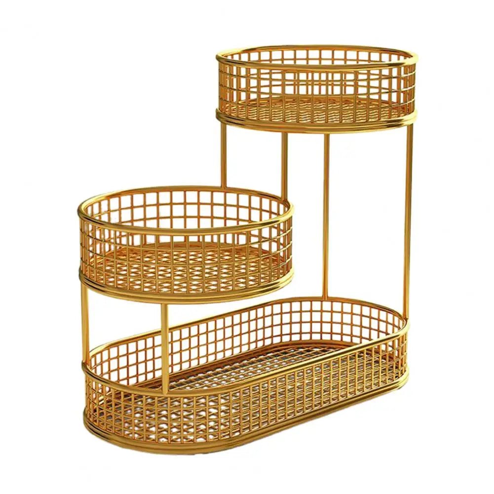 Black Metal Fruit Basket 3 Tier Food Storage