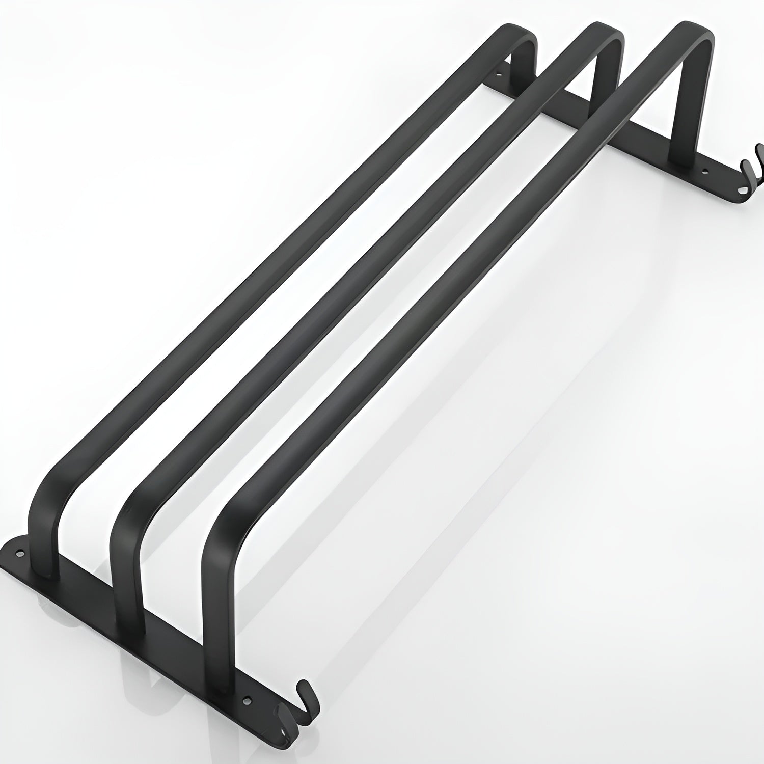 Black Wall Shelf Rack with Hooks Storage Design