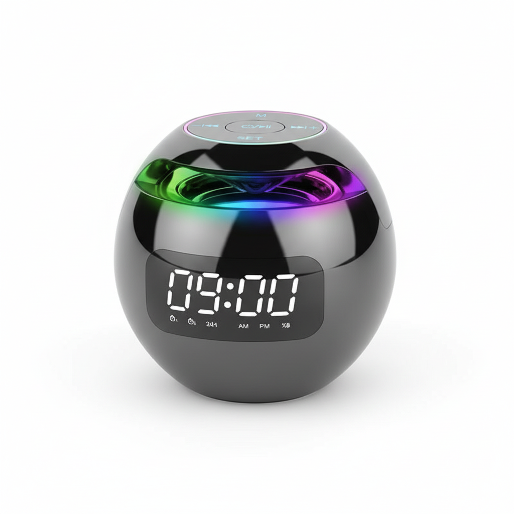 Bluetooth Alarm Clock with Speaker and RGB Light