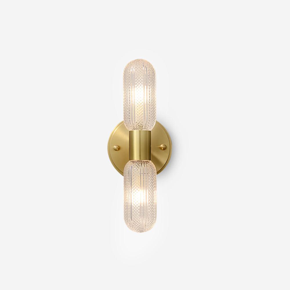 Brass Double Glass Wall Sconce