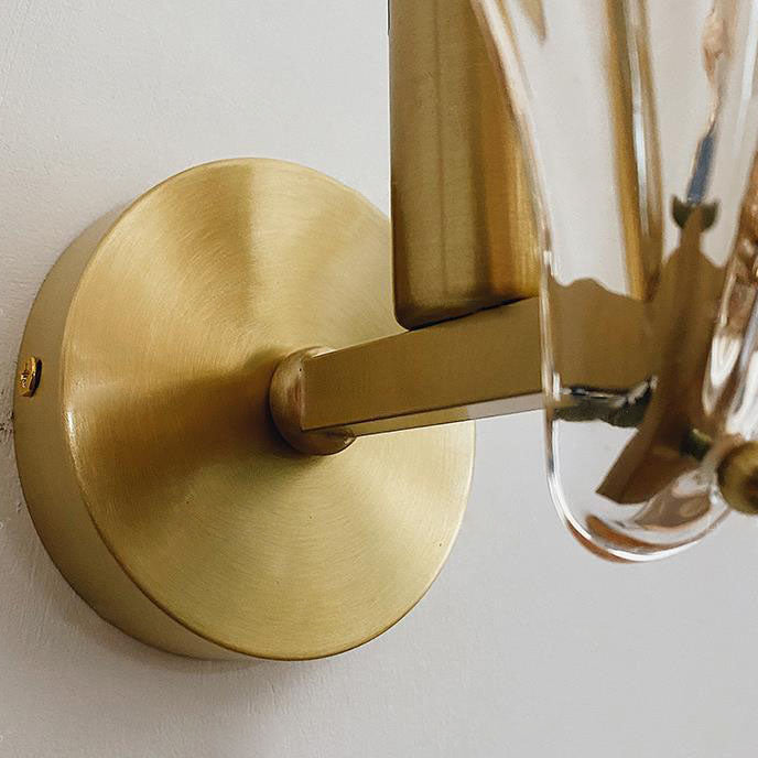 Brass Glass Seashell Wall Sconce with LED