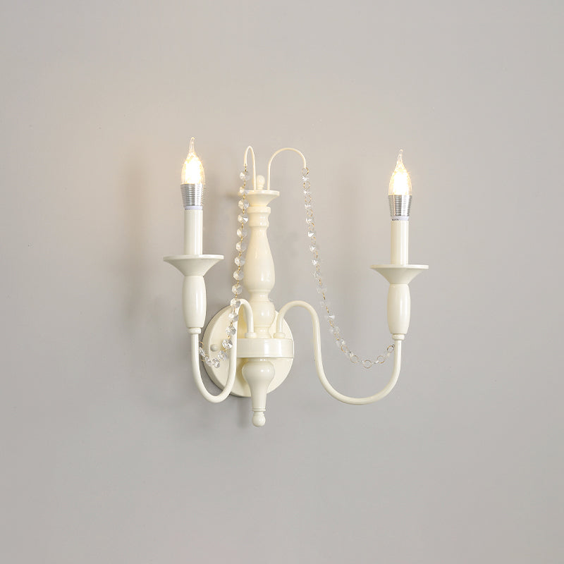 Classic Candle Wall Light with Crystal Accent