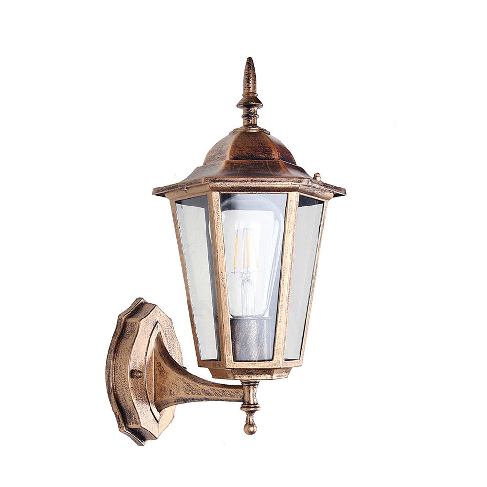 Classic Wall Lantern Light with Clear Glass Panels