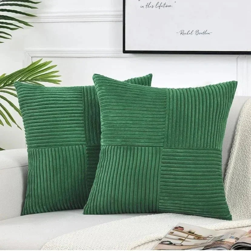 Corduroy Pillow Covers Set with Textured Design