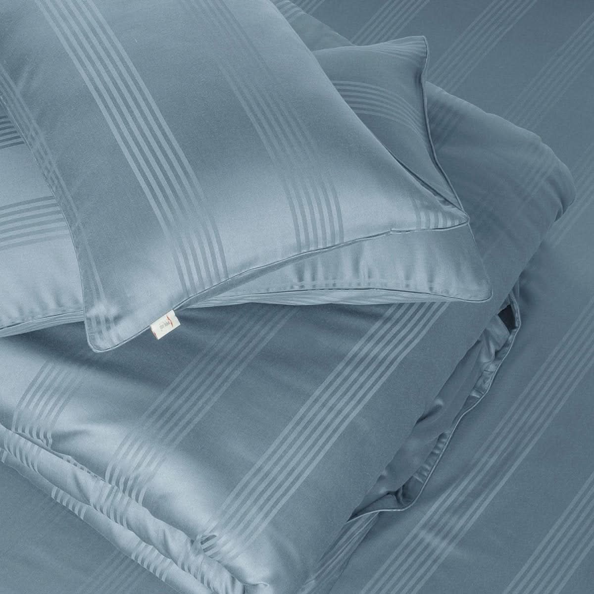 Cotton Pillow Covers with Striped Hotel Style Design