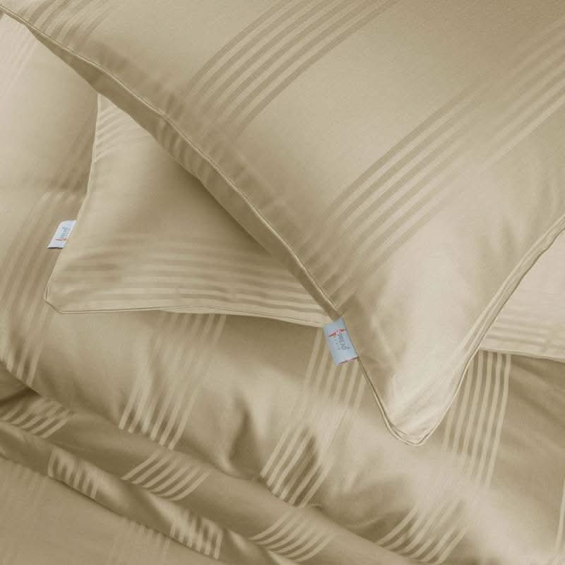 Cotton Pillow Covers with Striped Hotel Style Design
