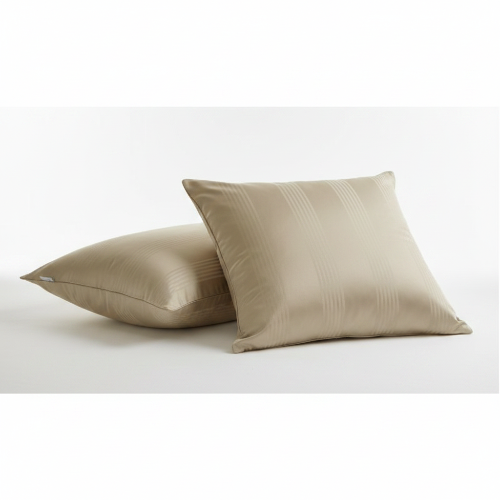 Cotton Pillow Covers with Striped Hotel Style Design