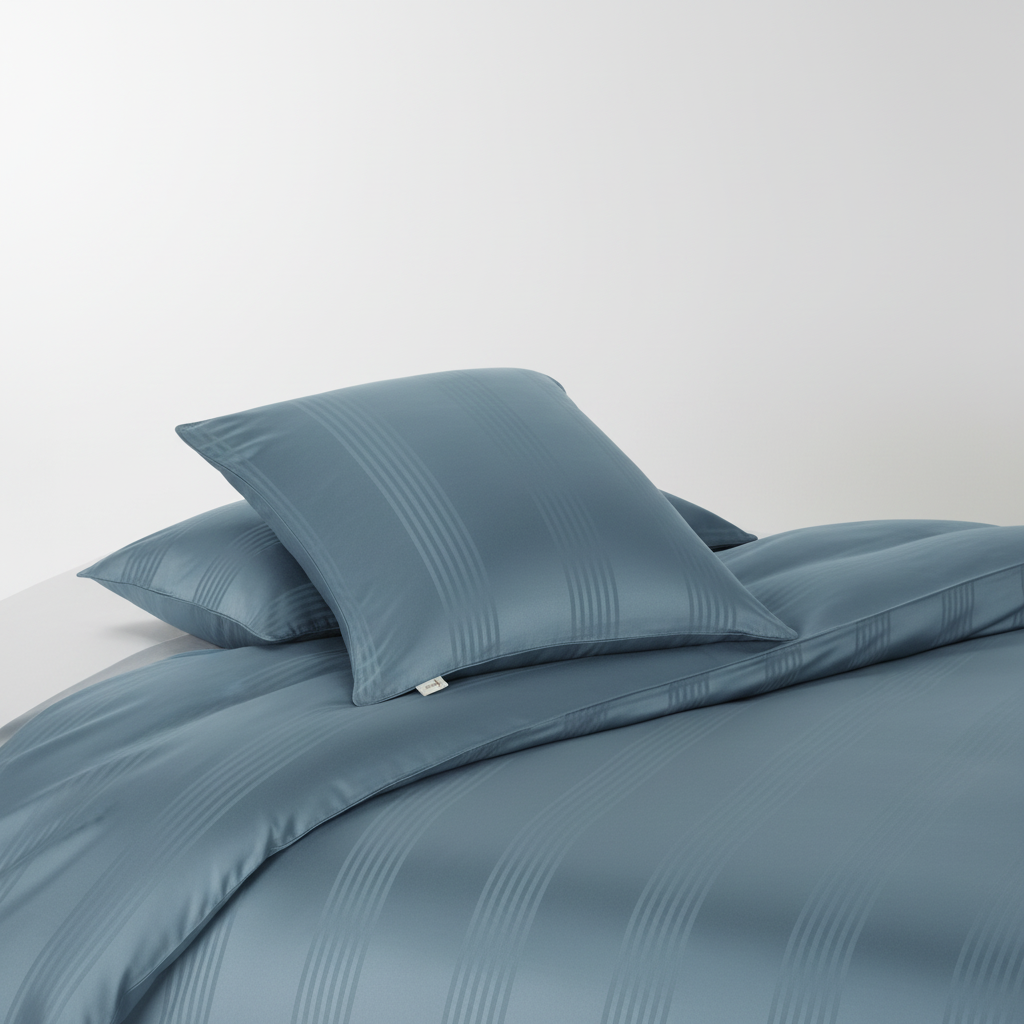 Cotton Pillow Covers with Striped Hotel Style Design