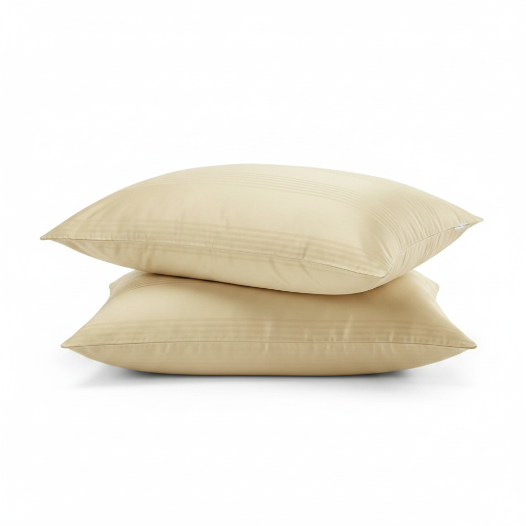 Cotton Pillow Covers with Striped Hotel Style Design