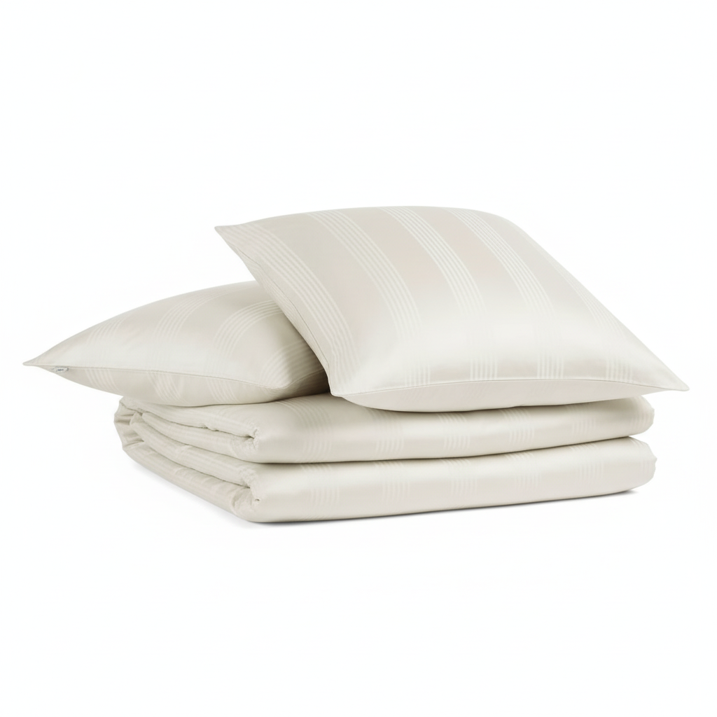 Cotton Pillow Covers with Striped Hotel Style Design