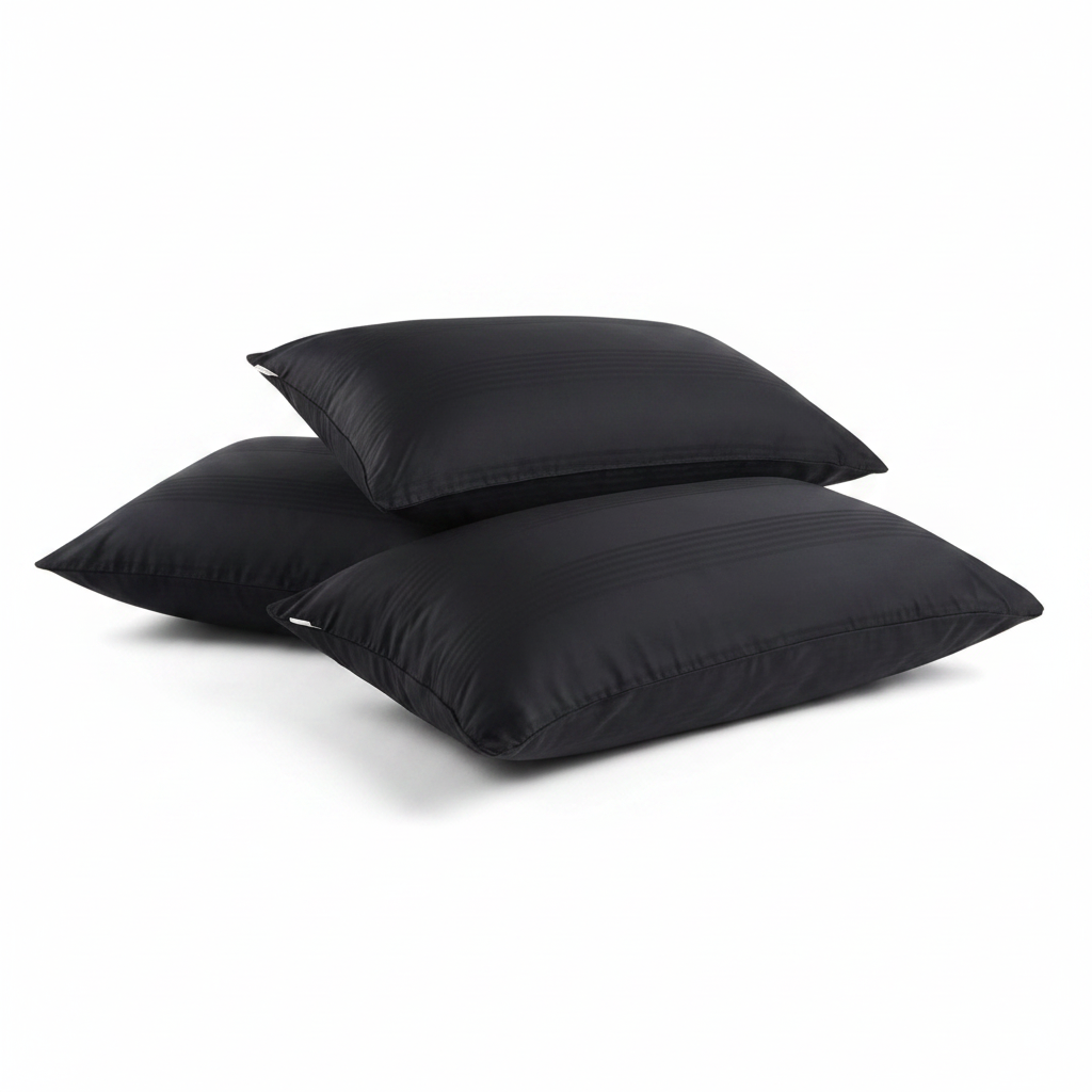 Cotton Pillow Covers with Striped Hotel Style Design