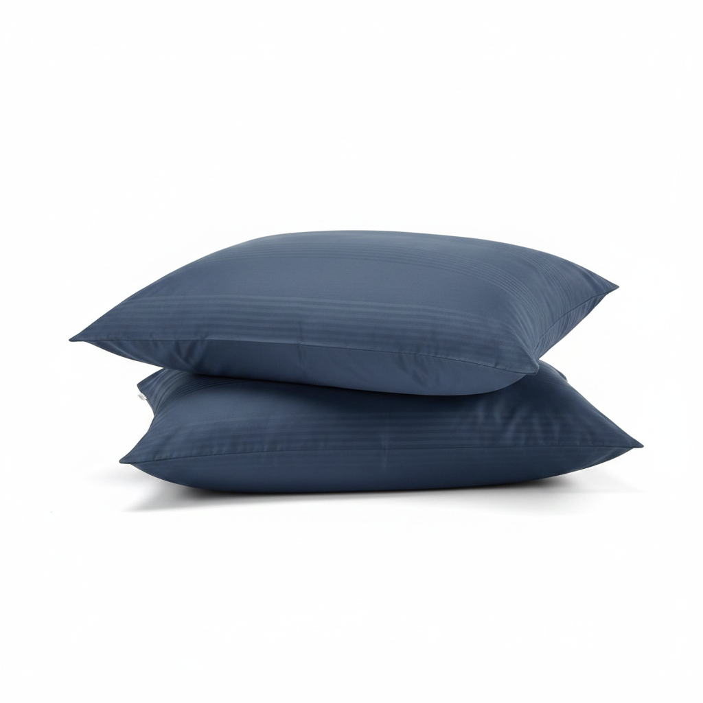 Cotton Pillow Covers with Striped Hotel Style Design