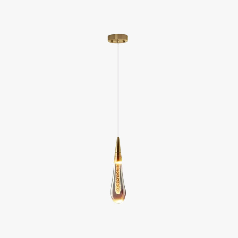 Crystal Droplet Pendant Light with Modern Glass & Gold Design