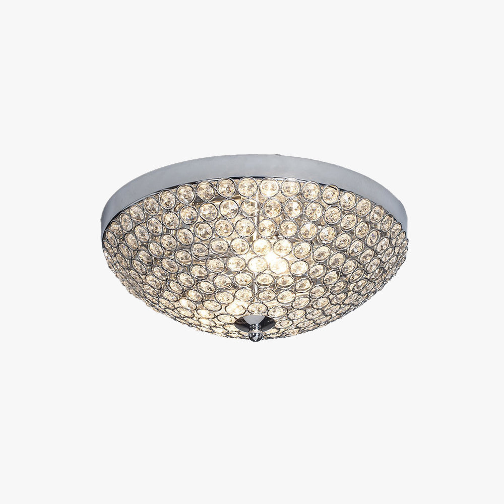 Crystal Flush Mount Ceiling Light with Modern Glass & Sparkling Design