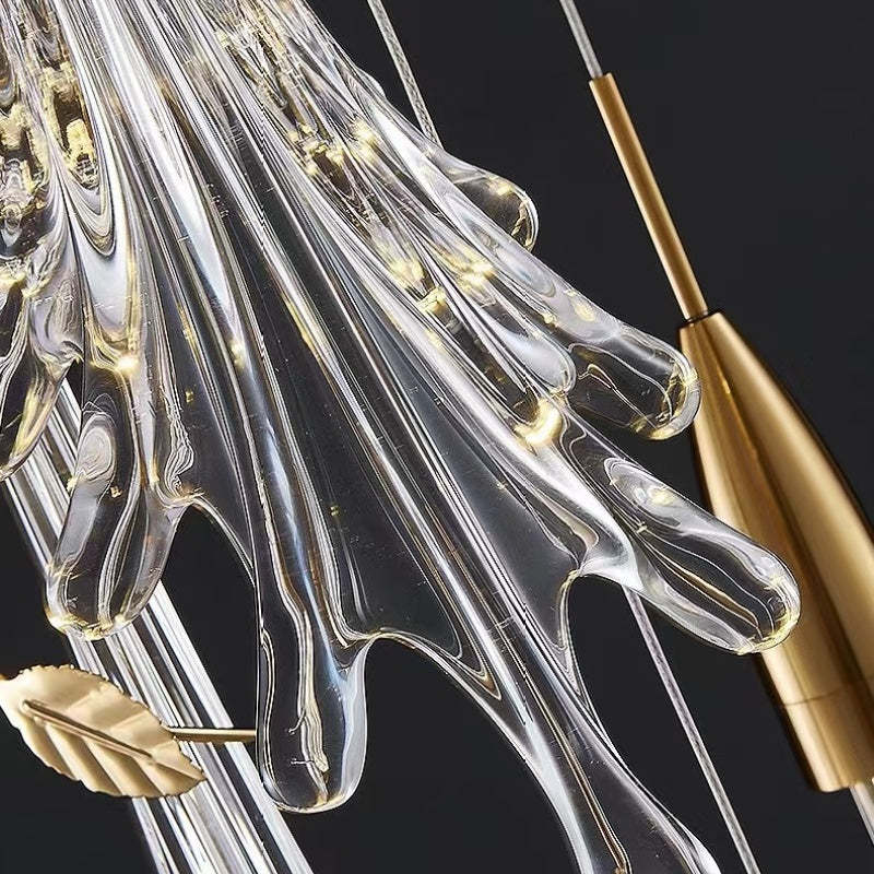 Crystal Pendant Light with Flowing Glass Design