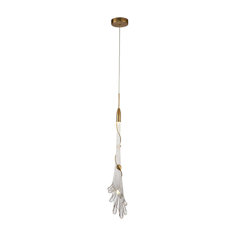 Crystal Pendant Light with Flowing Glass Design