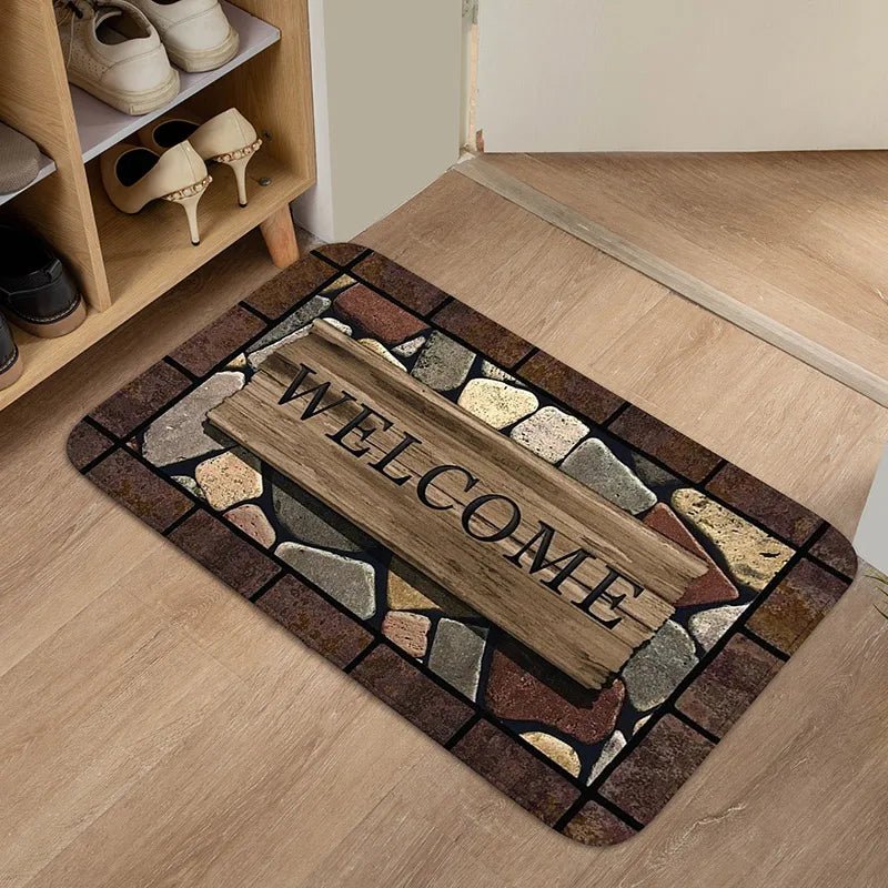 Decorative Welcome Door Mat With Anti-Slip Backing
